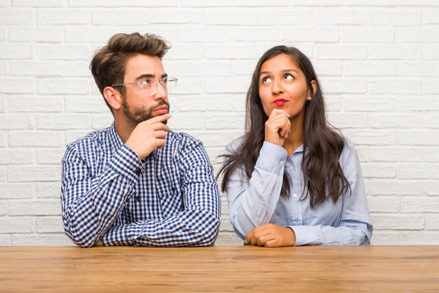 Couple pondering