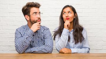 Couple pondering